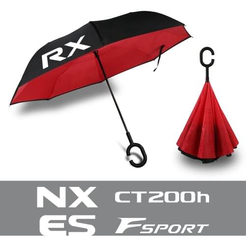 For Lexus CT200H ES FSPORT GS GX 400 IS LS LX NX RX 300 330 UX Auto Accessories Double Layer C shaped Handle Inverted Umbrella