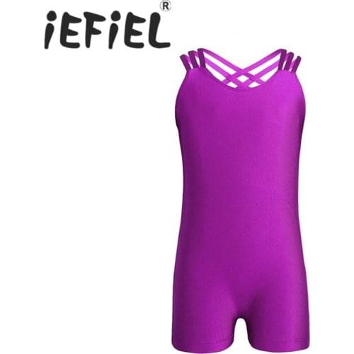 Kids Girls Sleeveless Strappy Ballet Dress Children Dance Clothing Ballet Dance Leotard Dresses Kids Girls Gymnastics Dancewear