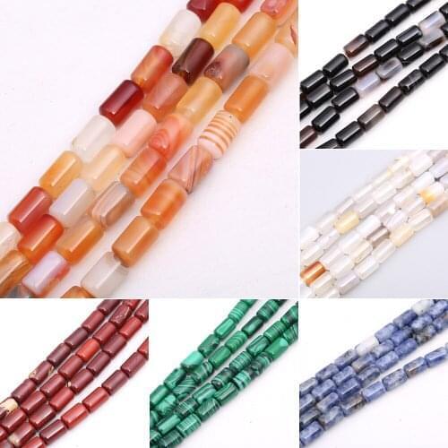 6mm*10mm Natural Malachite Crystal Stone Loose Beads Cylinder Beads For Jewelry DIY Making Bracelet Necklace 40pcs/Strand