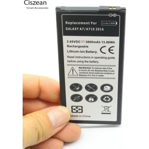 Ciszean 1x 3600mAh EB-BA710ABE 3.85VDC Replacement Li-ion Battery For Samsung Galaxy 2016 Edition A7 A710 A710F A7109 A7100
