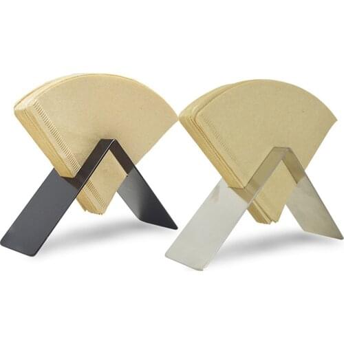 Hand Drip Coffee Filter Paper Holder Storage Rack V Decorative Cone Coffee Filter Container Countertop Dispenser Display Stand