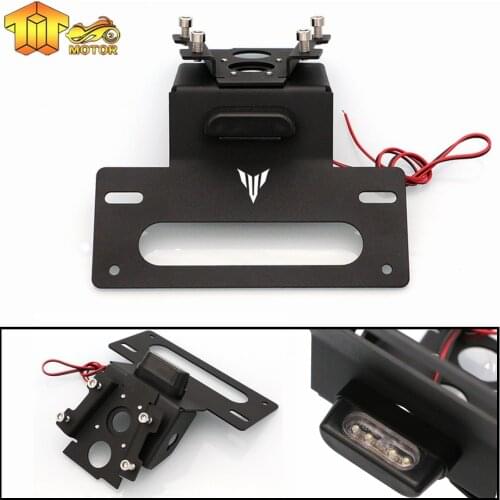 CK CATTLE KING For Yamaha MT-09 MT09 FZ-09 Fender Registration Bracket License Plate Holder Frame with LED light