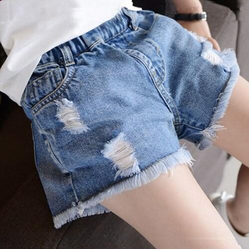 Children clothing girls denim shorts 2020 new summer children holes fashion casual wild jeans pants kids girl sports shorts