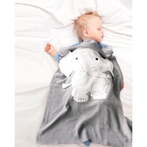 Baby Blankets Newborn Cute Big elephant Ear Blanket Soft Warm Knitted Swaddle Kids Bath Towel Baby Toddler Bedding Blankets
