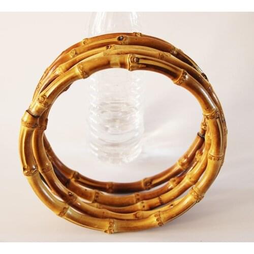 Two Pairs=4 Piece Outside 18 CM O Shape Bamboo Handle DIY Handbag Accessories Bag Parts Hanger Bamboo Purse Frame Bag Handle