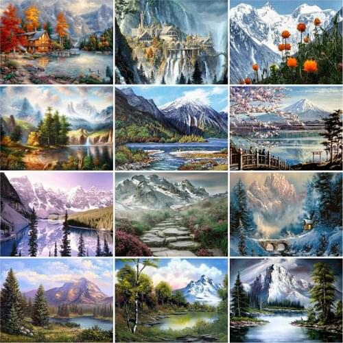 EverShine Diamond Painting Full Square Landscape Cross Stitch Diamond Embroidery Mountain Picture Rhinestones Home Decor Gift