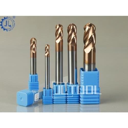 Four flute ball milling cutter tungsten steel carbide 4 Flutes Ball Nose End Mill HRC58