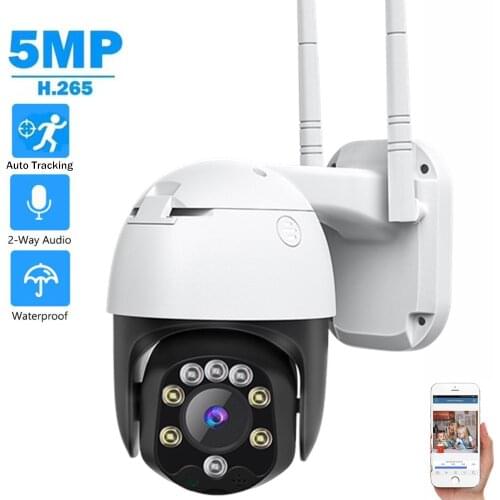 H.265 5MP Auto Tracking Wireless IP Camera Wifi 1080P P2P ONVIF Audio Network Video Surveillance Camera Full Color Night Vision