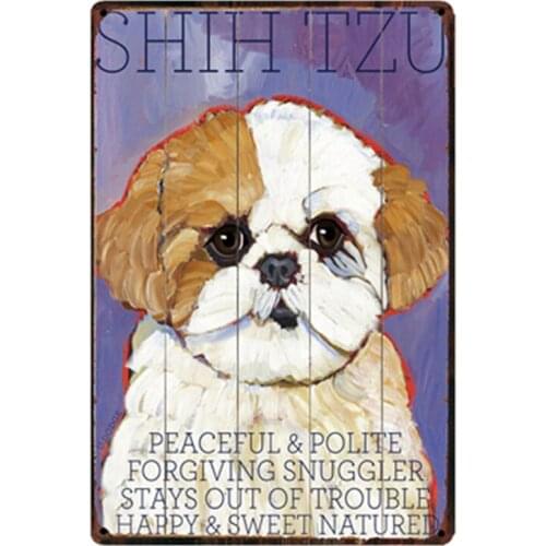 [ Kelly66 ] Dogs SHIH TZU Metal Sign Tin Poster Home Decor Bar Wall Art Painting 20*30 CM Size y-2127