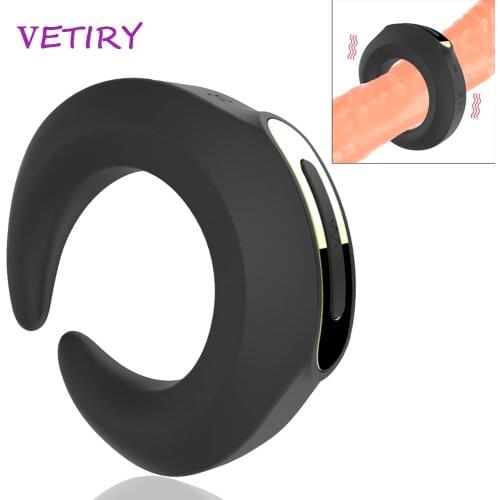 Penis Ring Vibrator Chastity Cock Ring Penis Long Lasting Erection Vibrator Delay Ejaculation USB Charging Sex Toys for Men