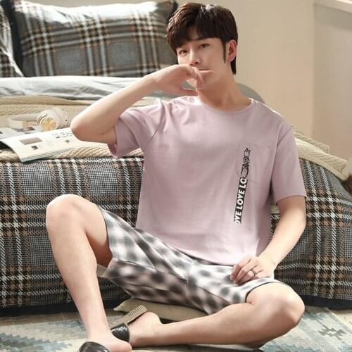 Summer fashion pajamas casual mens pajamas set, comfortable cotton short pajamas with shorts, men’s soft and thin pajamas set