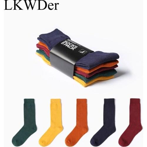 LKWDer 5 Pairs/lot Womens Art Socks Pure Cotton Winter Autumn Comfort Socks Women Japanese Style Kawaii Girls Cute Socks Hosiery