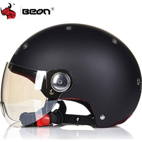 BEON Motorcycle Half Helmet Men Women Vintage Motocross Riding Helmet Cascos Para Moto Motorbike Open Face Helmet Breathable