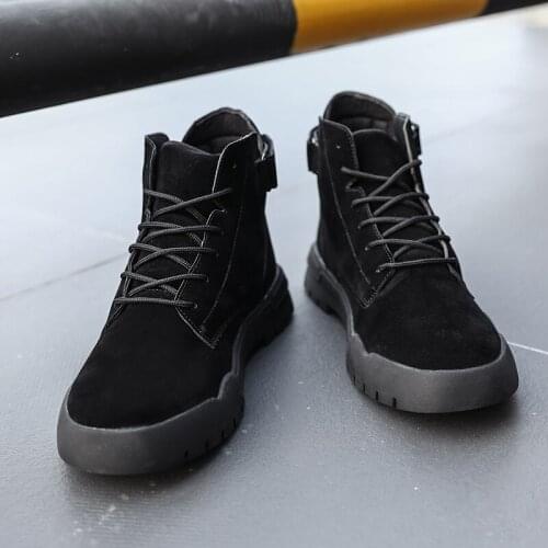 Mens ankle boots winter warm plush snow boots outdoor sports shoes work boots male rubber winter mens boots large size 46