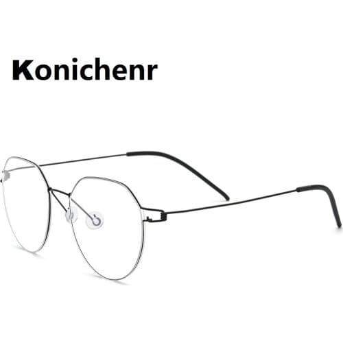 Konichenr Screwless Eyewear Prescription Eyeglasses Frame Men 2021 Polygon Myopia Optical Denmark Korean Glasses Frame Women