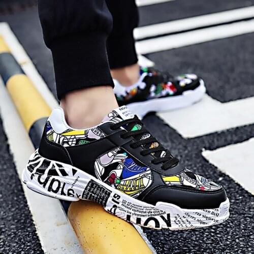 2019 Harajuku retro autumn mens casual shoes breathable leather casual shoes mens comfortable fashion tennis tennis male adult