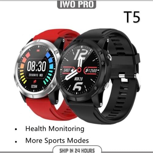 2021 New T5 Smart Watch Mens And Womens Blood Pressure Measurement Heart Rate Monitoring Movement Smart Watch For Android iOS