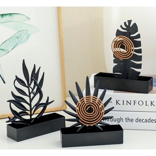 New Creative Ginkgo Leaf Spiral Mosquito Coil Holder Iron Mosquito Coil Frame Insect Repellent Incense Rack Home Decor Holder