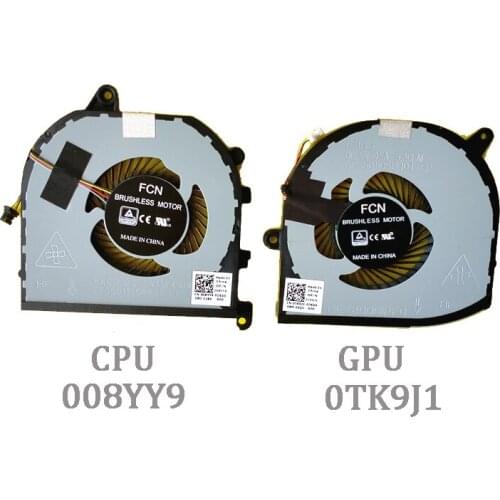 100% New CPU GPU Cooler Fan For Dell Precision 5530 M5530 XPS 15 9570 0MV340 XPS15 7590 008YY9 0TK9J1 FJ6J FKCH FCN