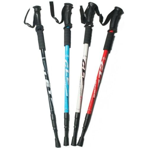 135CM Aluminum Outdoor Hiking Anti Shock Walking Sticks Telescopic Trekking Climbing Poles Ultralight Walking Canes