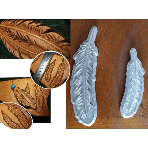 3D Feather pattern Hand-work unique design leather working tools carving punches stamp craft leather with leather carving tools