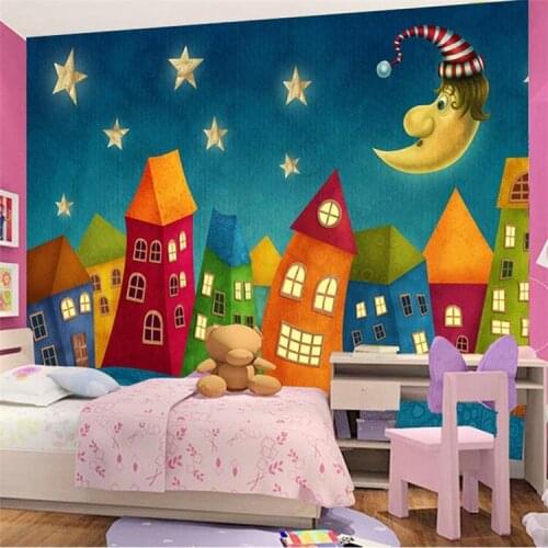 Custom Wall Paper Cartoon Children Castle 3D Wall Murals Kids Bedroom Eco-Friendly Non-Woven Photo Wallpaper Murales De Pared 3D