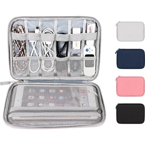 Portable Power Bank Bag USB Charger Gadgets Cables Wires Organizer Pouch Travel Electronic Accessories Protection Storage Case