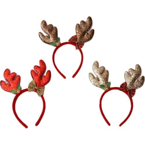 Christmas Headband Hair Accessories Deer Ears For Kids Adult Christmas Party Deals Santa Xmas Hair Band Clasp Headwe