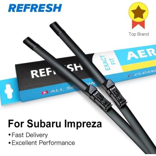 REFRESH Hybrid Wiper Blades for Subaru Impreza Fit Hook Arms / push button arms Model Year from 2000 to 2018