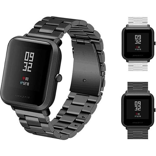 20mm Universal Replacement Watch Band Steel Lite Mesh Metal strap for Huami Xiaomi Amazfit Bip/Ticwatch 2/Ticwatch E Metal belt