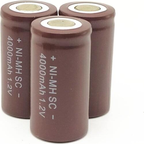 NI-MH SC battery rechargeable battery sub battery SC Ni-MH battery 1.2V 4000mAh for Flashlight/emergency light Electric tool