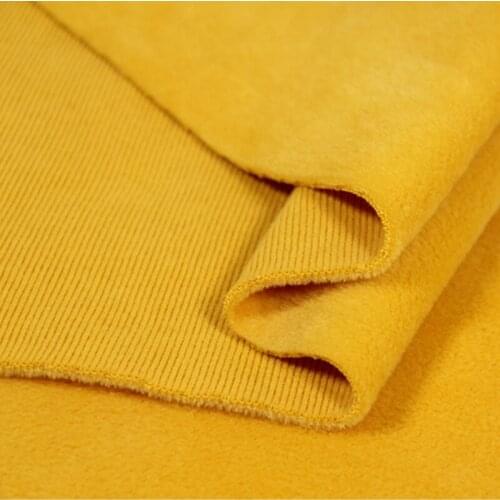 Wide 67" Thick 100% Cotton Plush Stretch Knit Fleece Fabric By the Half Yard For Autumn Sports Pants Sweater Hoodies Material