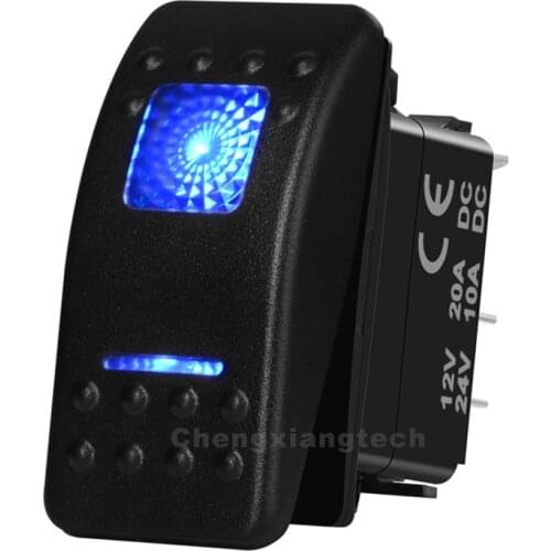 Blue Led 12v/24v Marine Grade Boat Car RV Rocker Toggle Switch ON OFF, ON OFF ON, (ON) OFF, (ON) OFF (ON)