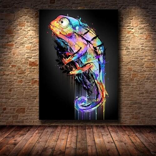 Nordic Abstract Animal Canvas Painting Chameleon Wall Art Home Decor Posters and Prints Modern Living room Artwork Picture