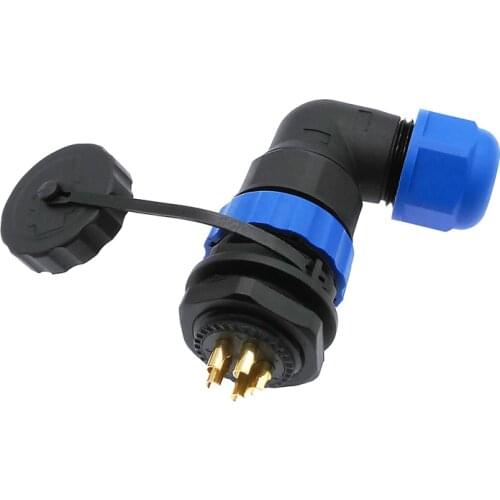 SP20 angle connectors waterproof connector 1/2/3/4/5/6/7/9/10/12/14Pin IP68 cable connector 90 degree elbow