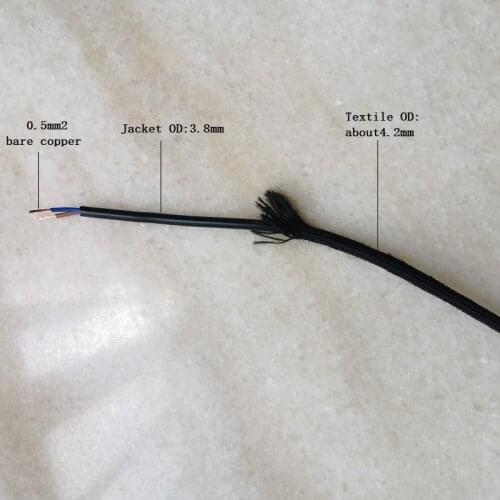 2X0.5mm vintage edison style braided textile cable decorative pendant lamp cord retro fabric textile electric lamp wire