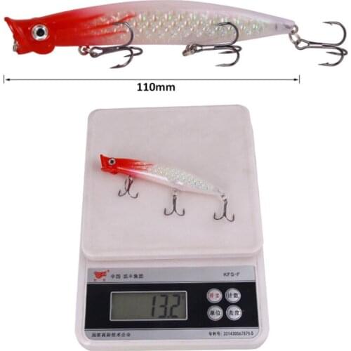 Popper Phantom Floating Dive Depth 0-0.2m Wobblers Multicolour 6Colors 11cm/13g/ Water Plastic Hard Bait With Sharp Treble Hook
