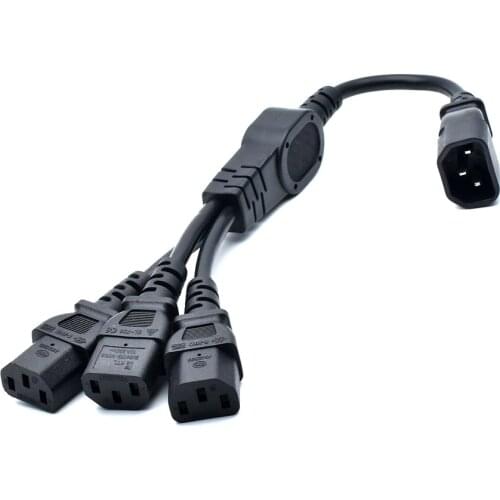 High Quality IEC 320 C14 Male Plug to 3XC13 Female Y Type Splitter Power Cord , C14 to 3 x C13, 250V/10A 1pcs