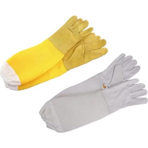 Beekeeping Protective Gloves Mesh Ventilated Long Sleeves Sheepskin And Cloth Apiculture Protection Breathable Bee Gloves