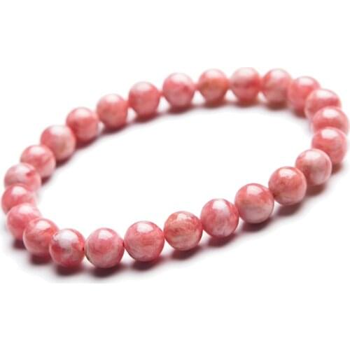 7mm Genuine Red Rhodochrosite Natural Stone Bracelets For Women Charm Stretch Round Bead Bracelet Free Shipping