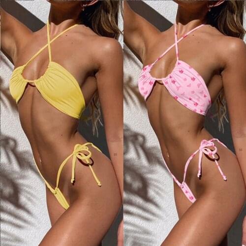 Womens Swimwear 2021 Sexy Solid Color Quick Dry Two Ways To Dress Beach Swimsuit Bikini Swimsuit Women 2 Pieces Thong Bikini