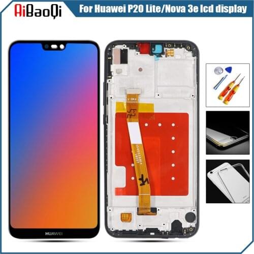 Huawei P20 Lite LCD Display +Touch Screen Digitizer Assembly Replacement for Huawei Nova 3E LCD Screen 5.84inch With Frame