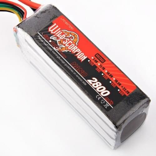 1pcs Wild Scorpion Lipo Battery 22.2V 2800mAh 30C 6S For RC Quadcopter Drone Helicopter Car Airplane