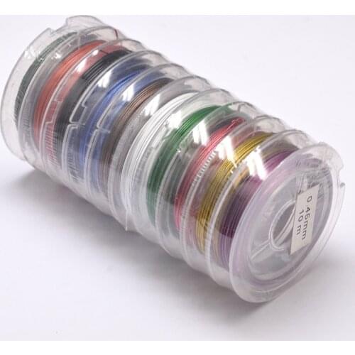 10 Rolls Mixed Color Tail Wire Nylon Coated Steel Wire for Jewlery Making DIY Bracelet Neckalce 0.3mm 0.38mm 0.45mm