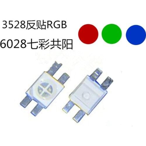 1000pcs SMD 3528/6028 RGB LED Common Anode SMT Chip Tricolor (Red Green Blue) 1210 Shine down Light Emitting Diode Lamp
