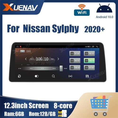 12.3 inch GPS navigation For Nissan Sylphy 2020 2021 128G Car Multimedia DVD Player Stereo Receiver Radio 2din
