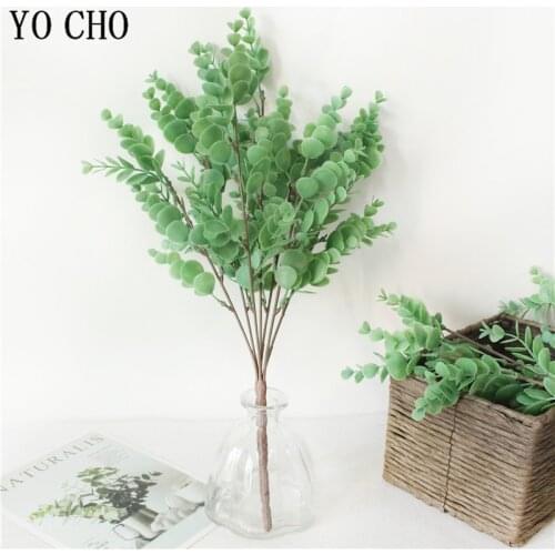 45cm Eucalyptus Money Leaf Artificial Plants Bunch Natural Branches Stems Silk Plants For DIY Wedding Home Decoration Supplies