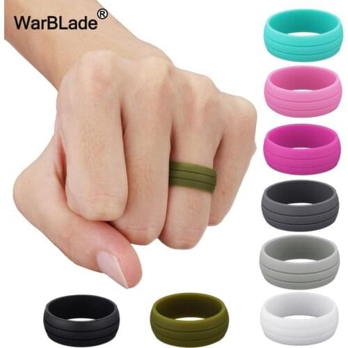 50pcs/lot 100% Natural Silicone Ring 8MM 6-12 Size Hypoallergenic Crossfit Flexible Silicone Finger Rings For Men Women Wedding