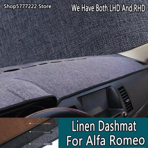 Car styling accessories carpet Linen noslip dashmat dashboard cover for Alfa Romeo Stelvio 949 Giulia 952 ALFA 159