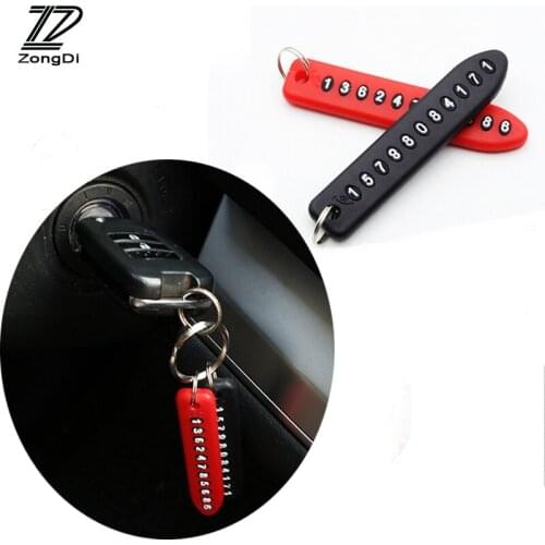 ZD 1Pcs Car Keychain Anti-lost Parking Card Phone Number Plate For Audi A4 B7 B5 A6 C6 Q5 Honda Civic 2006-2011 Fit Accord CRV
